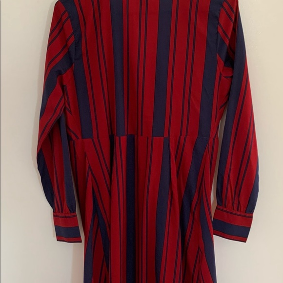 ASOS Maternity size 6 long sleeve dress. Burgundy and navy blue stripes - Picture 2 of 5